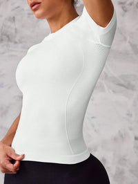Women's Short-Sleeve Sports Top | Breathable Quick-Dry Nylon for Running & Yoga