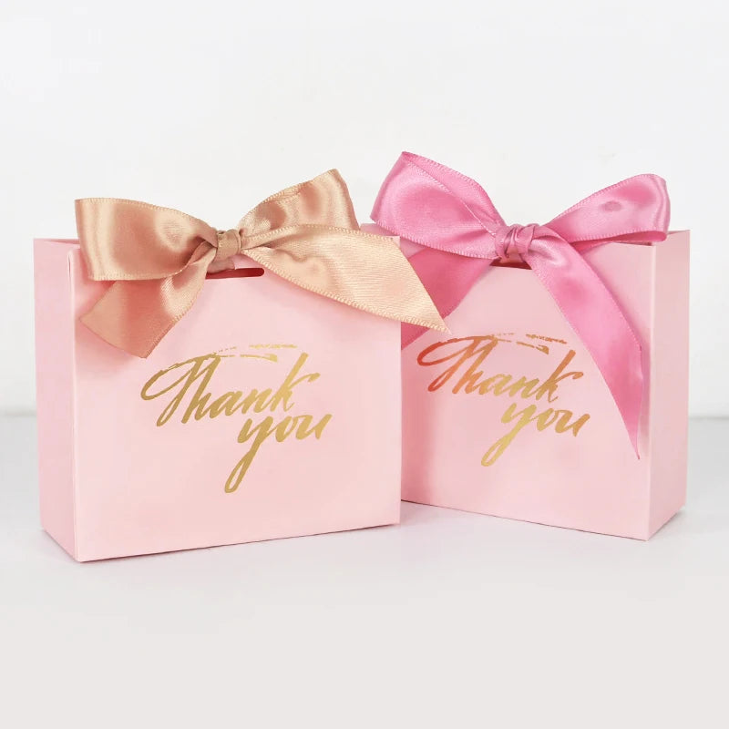 5/10pcs Thank You Candy Boxes Wedding Favors Gift Packaging Box Bag Christmas Birthday Party Baby Shower Present Packing Decor