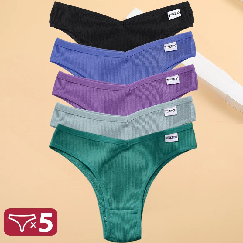 Set de 5 Panties de Algodón Hipoalergénico para Mujer
