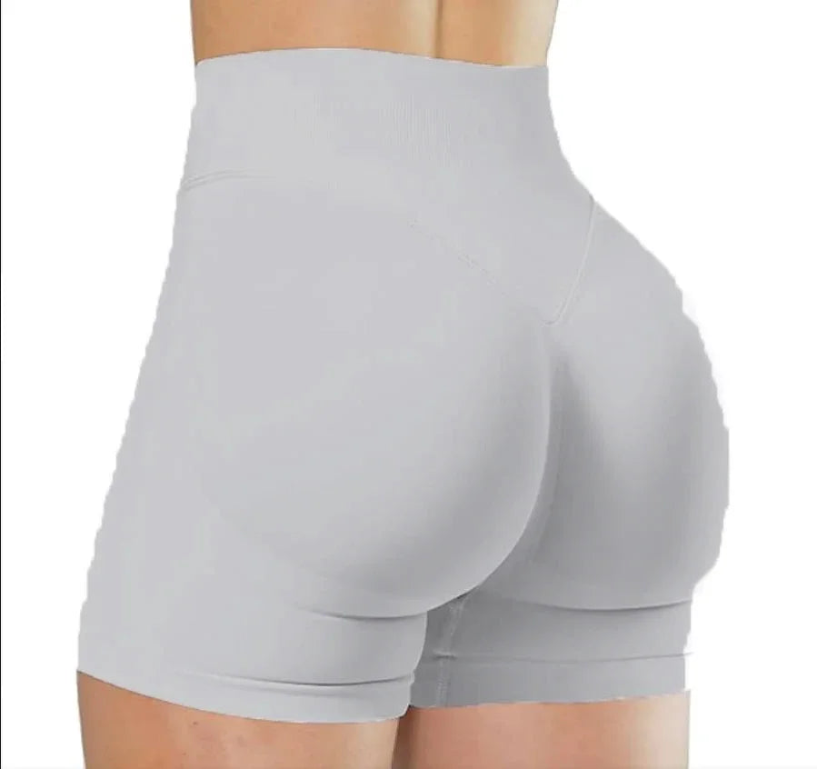 Women's High-Waist Yoga Shorts - Seamless Athletic Running Tights