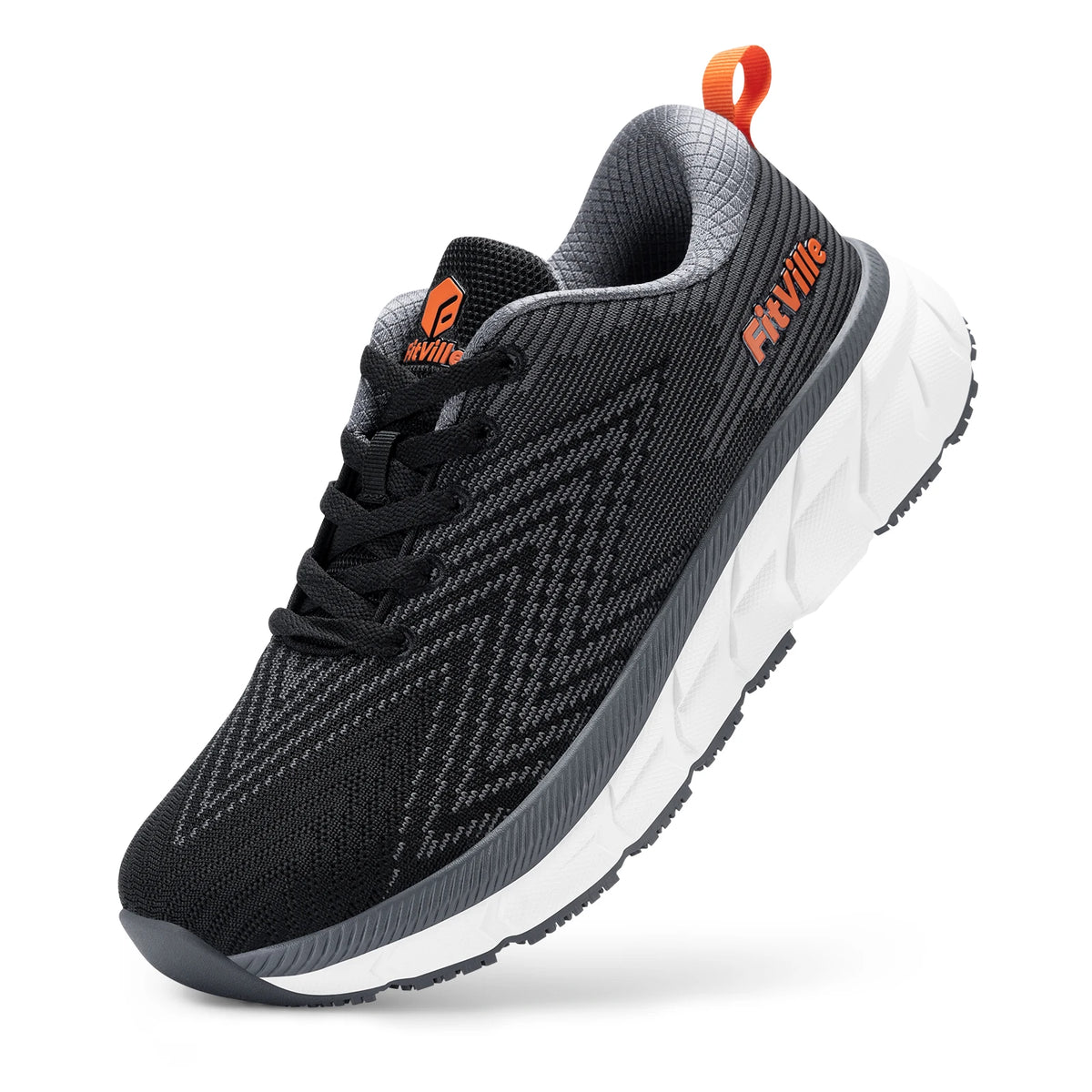 FitVille FlowCore V2 Men's Wide Toe Box Running Shoes | Extra Wide 4E, Cushioned, Non-Slip | Sizes 7–15