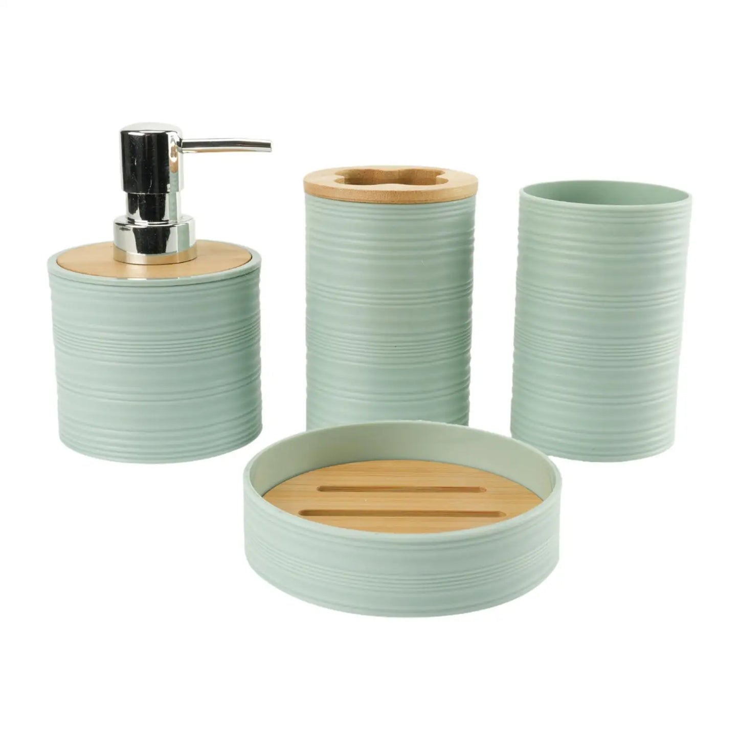 4-Piece Bathroom Accessories Set | Soap Dispenser, Toothbrush Holder, Cup & Soap Dish