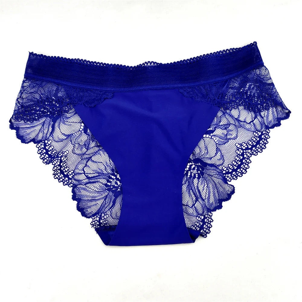 Panty Sin Costuras de Encaje Rosa Sexy - Lencería Transparente S-XL