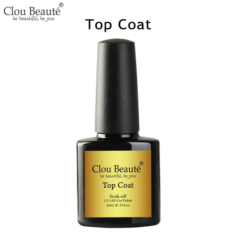 No-Wipe Top Coat & Sticky Base Coat UV Gel Polish — Long-Lasting, MSDS Certified, 15ml