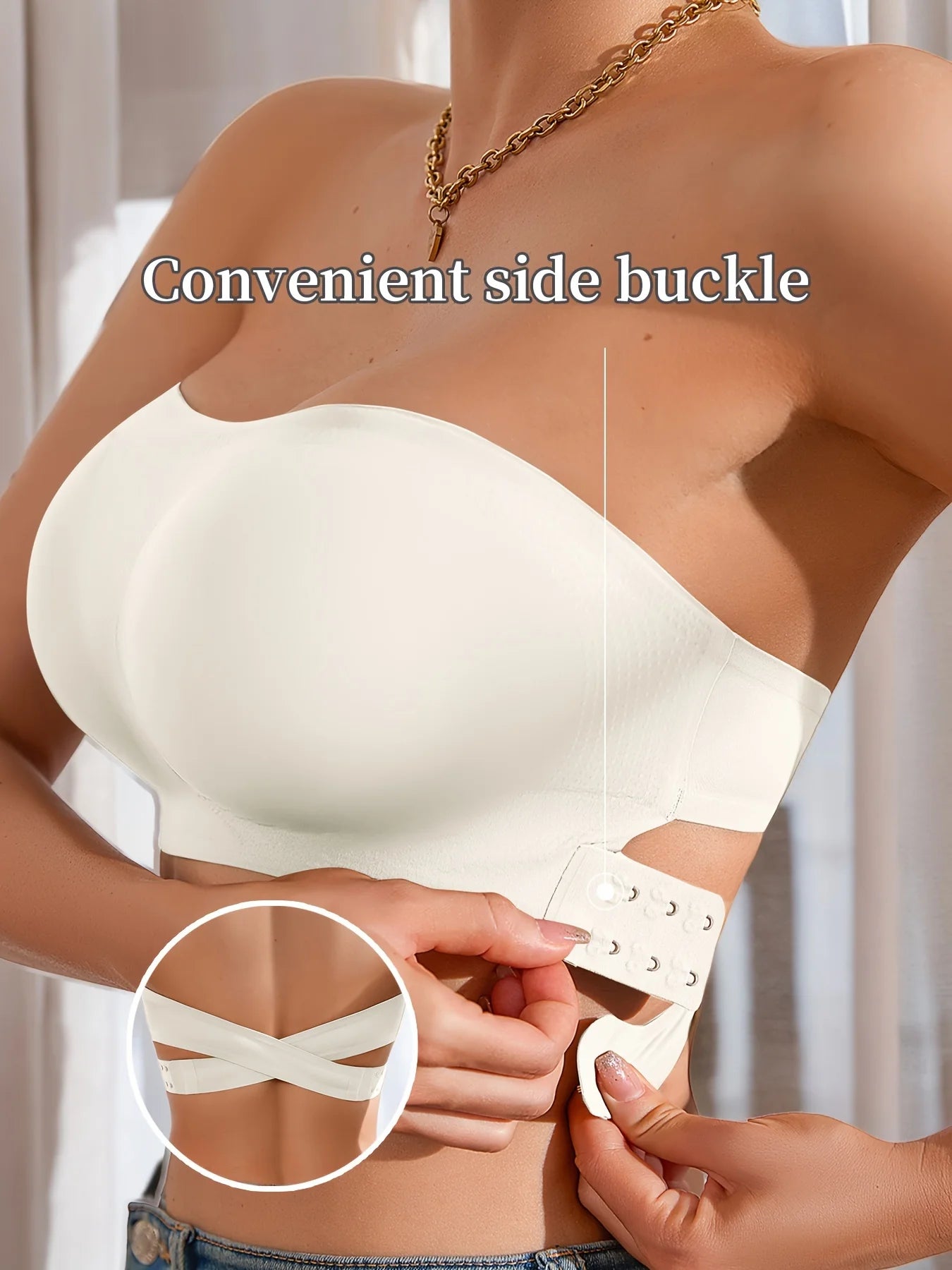 Women's Strapless Seamless Bra – Ice Silk Wire-Free Padded | Traceless Invisible Bra 1pc or 3-Pack