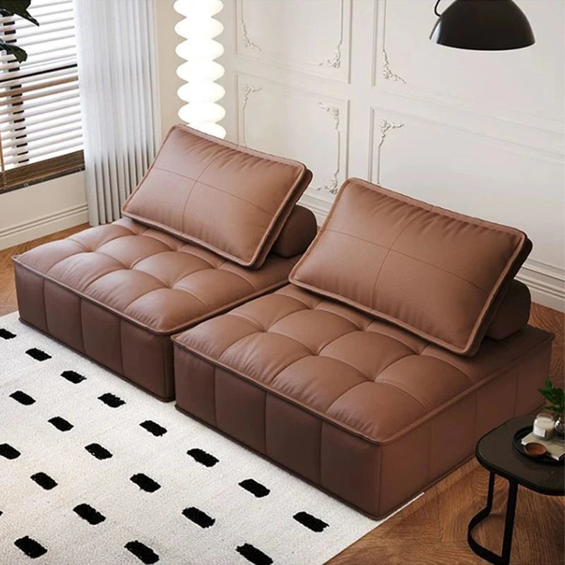 Nordic Modular Lazy Sofa - Single Person Lounger with Cat-Scratch Resistant Leather