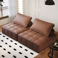 Nordic Modular Lazy Sofa - Single Person Lounger with Cat-Scratch Resistant Leather