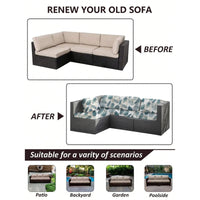 Floral Outdoor Sofa Cushion Cover | Elastic Stretch Patio Sofa Back Cover