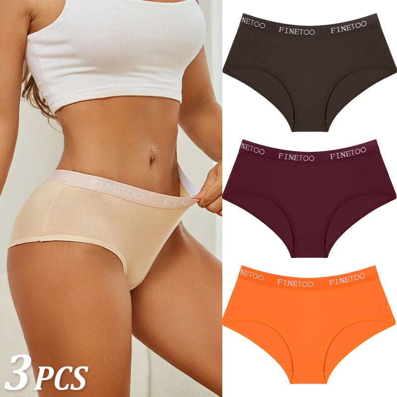 Set de 3 Panties de Algodón con Cinturón de Letras - Ropa Interior Sexy