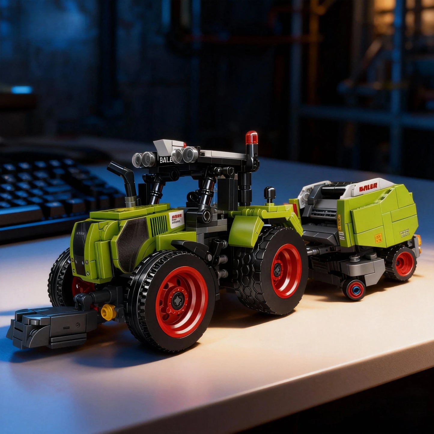 Bloques de Construcción Tractor Clásico - Set de Ladrillos DIY para Niños y Niñas