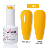 No-Wipe Top Coat & Sticky Base Coat UV Gel Polish — Long-Lasting, MSDS Certified, 15ml