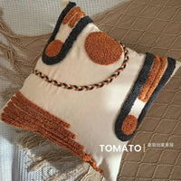 Bohemian Embroidered Pillow Cover - Geometric Tassel Cushion Case