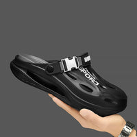 Men's Sport Clogs with Buckle Strap - Non-Slip EVA Beach & Driving Shoes