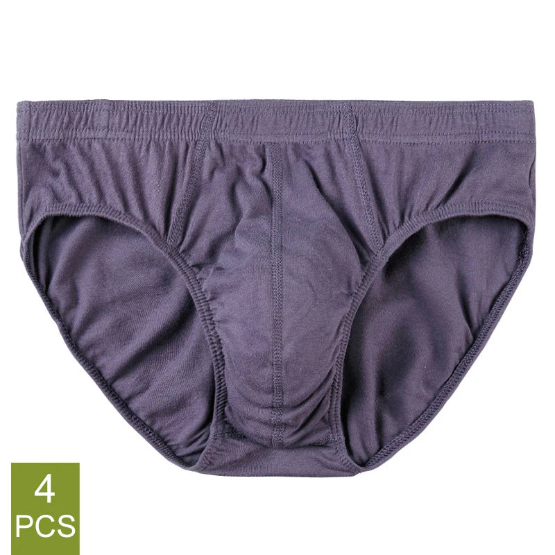 Men’s 100% Cotton Briefs – 4-Pack | Plus Size XL–5XL Breathable Underwear