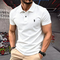 Men's Premium 100% Cotton Polo Shirt — Pony Embroidery, Anti-Wrinkle, Golf & Casual