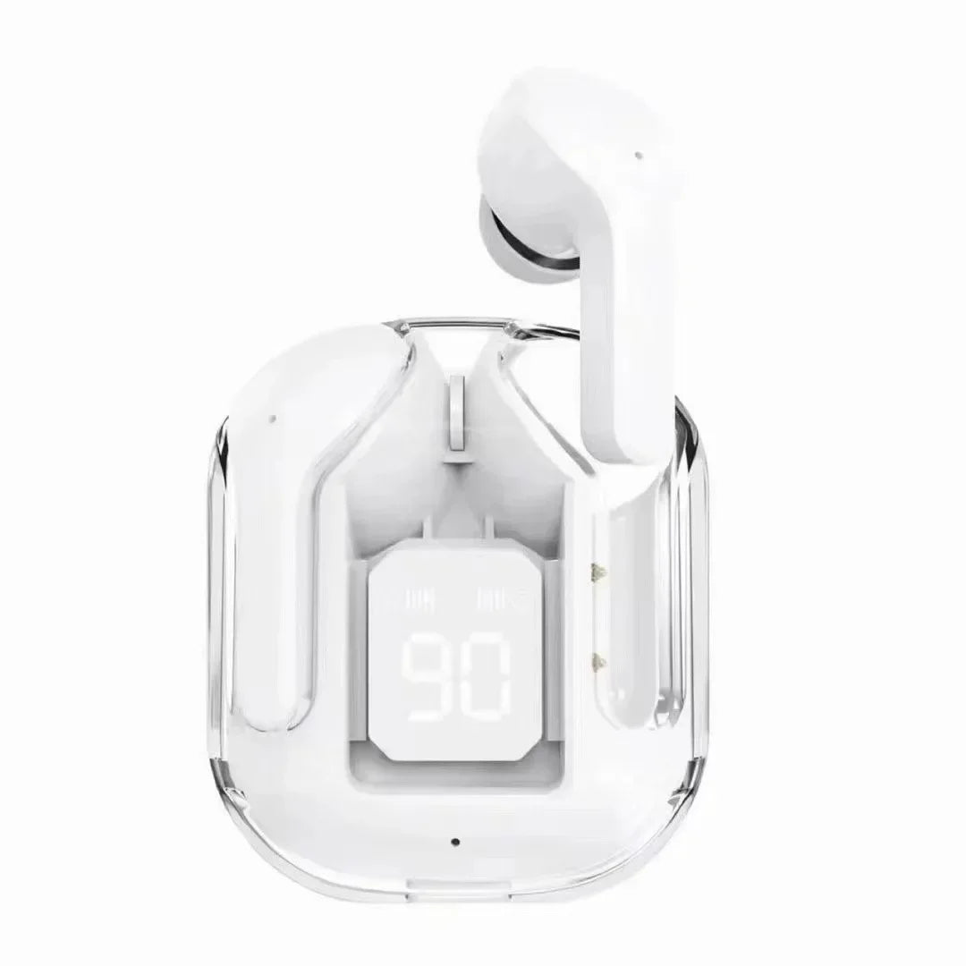 TWS ANC Wireless Earbuds – Hi-Fi Stereo, Transparent Charging Case with Digital Display