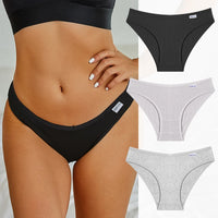 Set de 3 Panties de Algodón con Rayas - Ropa Interior Sexy de Talle Bajo