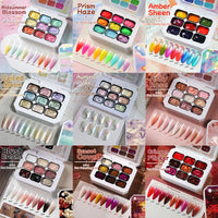 9-Color French Pat Gel Nail Polish Set – 4-in-1 UV/LED | Gradient, Stamping & Painting | DIY & Pro