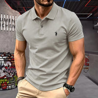 Men's Premium 100% Cotton Polo Shirt — Pony Embroidery, Anti-Wrinkle, Golf & Casual