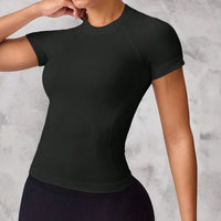 Women's Short-Sleeve Sports Top | Breathable Quick-Dry Nylon for Running & Yoga