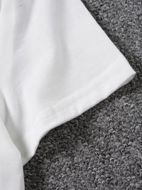 Letter Print Round Neck Short Sleeve T-Shirt – Minimalist Casual Women's Top
