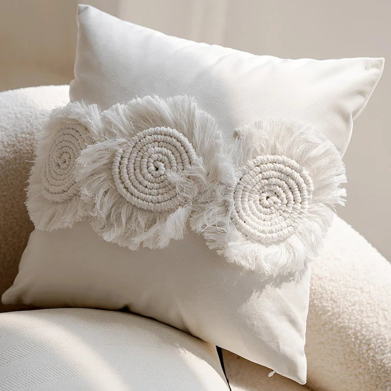 French Light Luxury Forest Jacquard Cushion Cover | Brown Patchwork Pillow Case