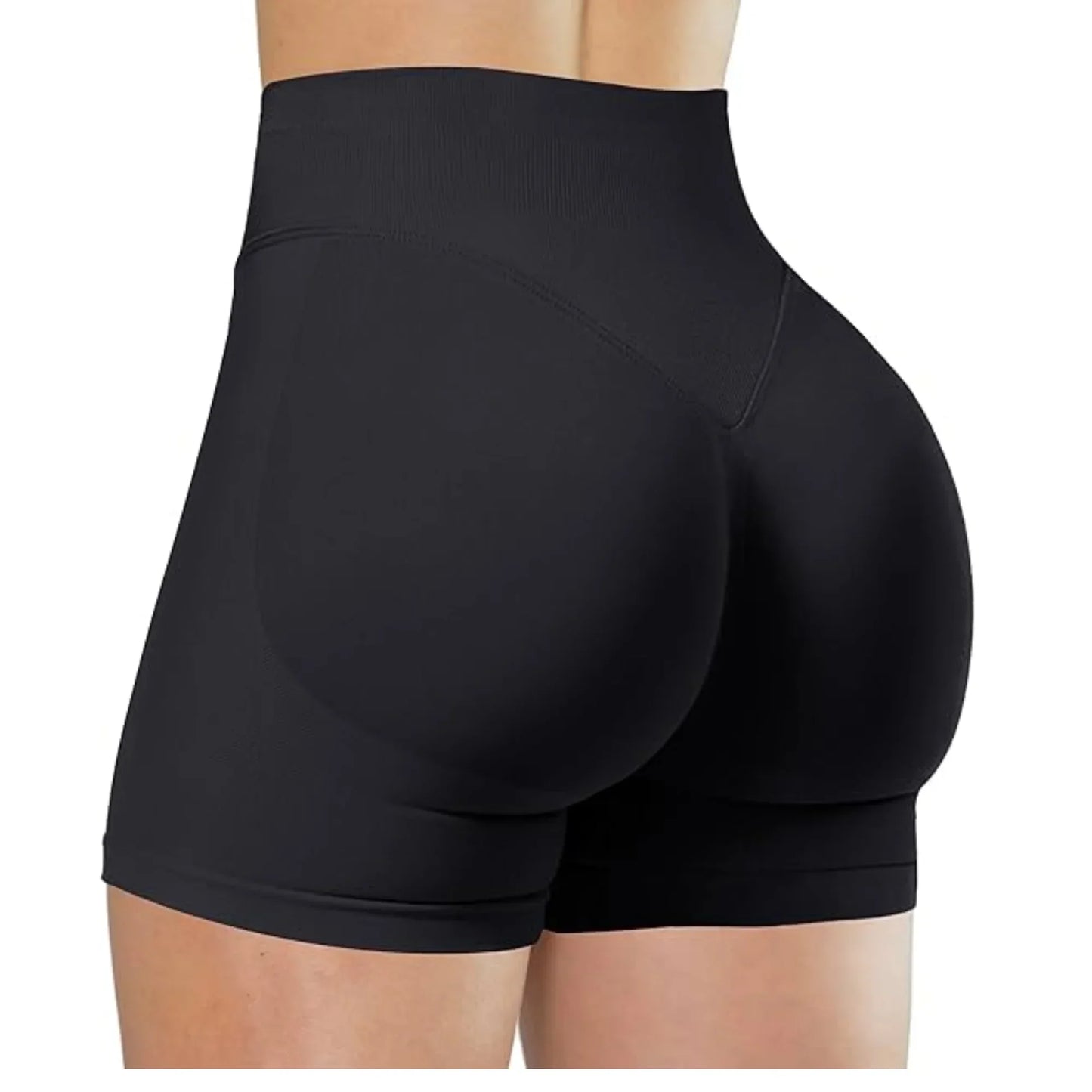 Women's High-Waist Yoga Shorts - Seamless Athletic Running Tights