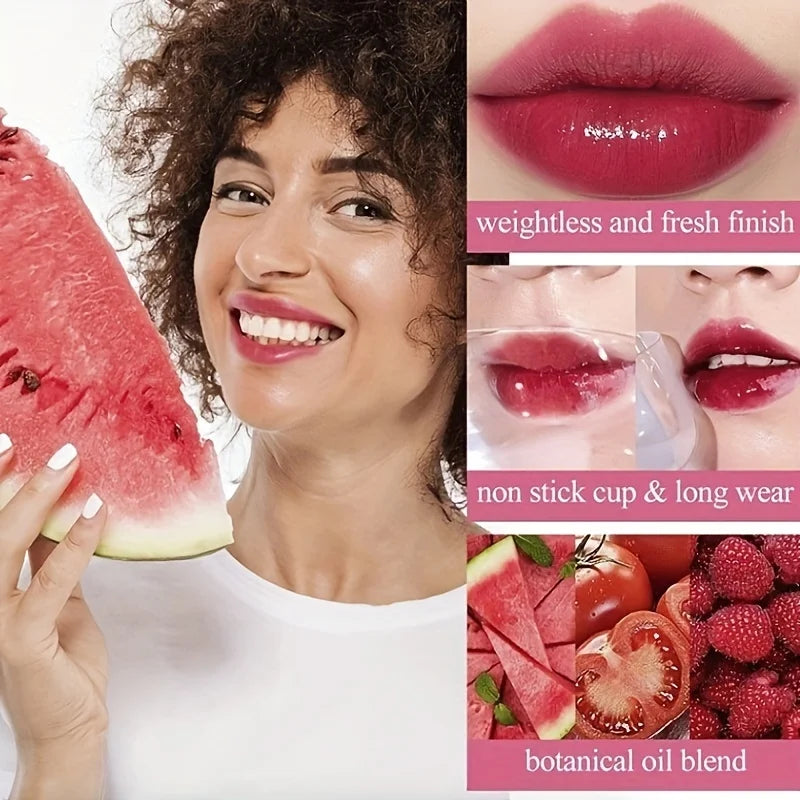 Fruity Lip Tint Water Gloss – Moisturizing Waterproof Liquid Lipstick | High Pigment Long-Lasting Non-Stick