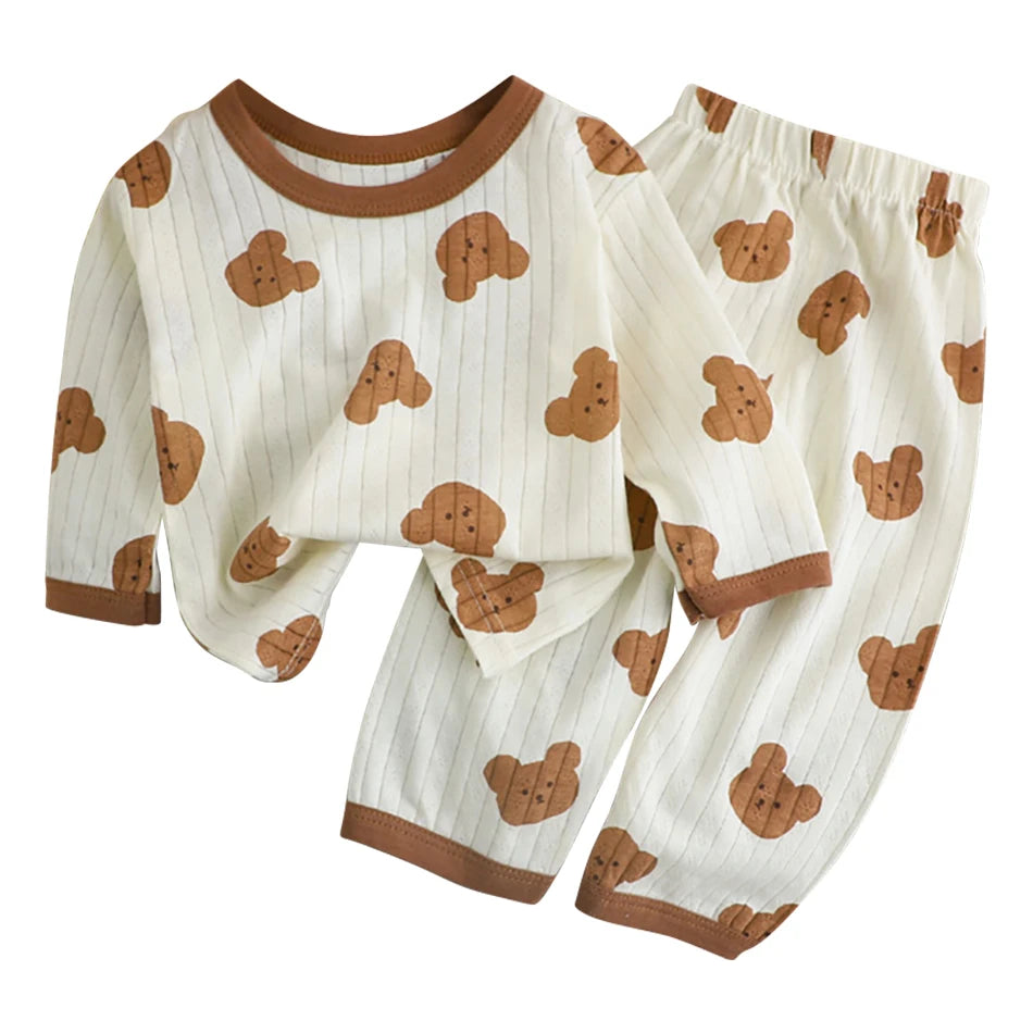 Kids Bear Pajama Set – Cotton Blend Long Sleeve