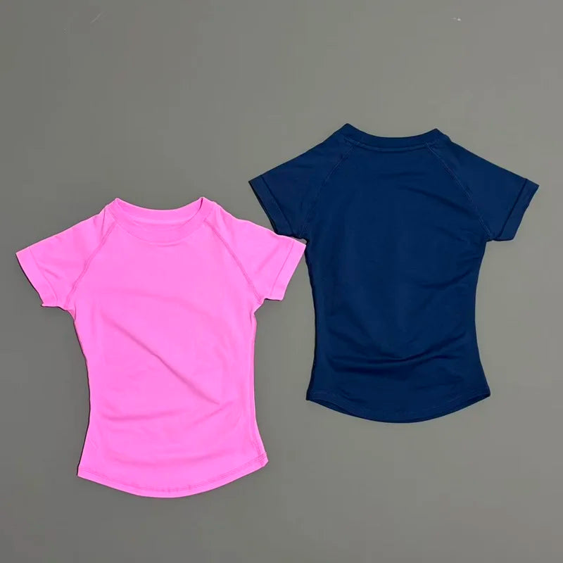 Women's Seamless Workout Top – Short Sleeve Yoga & Gym T-Shirt | Slim Fit Activewear