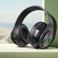 Wireless Bluetooth Headphones with Active Noise Cancellation & RGB Lighting – Over-Ear HIFI Stereo Headset with Mic