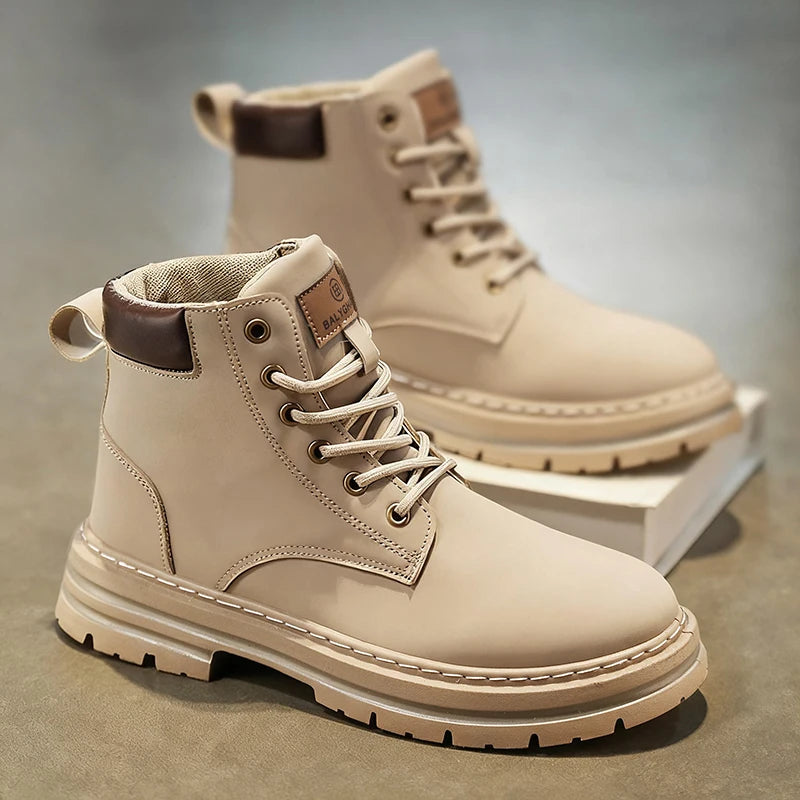 Men's Tactical Ankle Boots - All-Terrain Lace-Up Combat Boots for Outdoor & Motorcycle