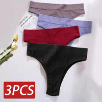 Set de 3 panties sin costuras de talle alto para mujer