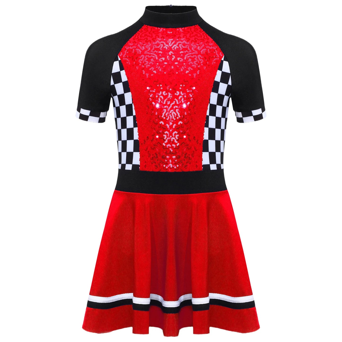 Girls Racing Queen Costume Dress - Sequin Tutu Halloween Outfit