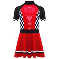 Girls Racing Queen Costume Dress - Sequin Tutu Halloween Outfit