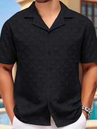 Men s Floral Print Short Sleeve Shirt with Turn-down Collar and Button Closure Perfect for Casual Summer Outfits
