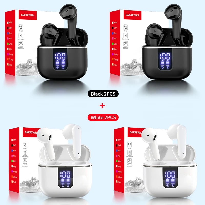 GREATWALL  New High-end Temperament Wireless Bluetooth 5.3 Headphones, Smart Digital Display, Wireless 5.3 HIFI High-fidelity