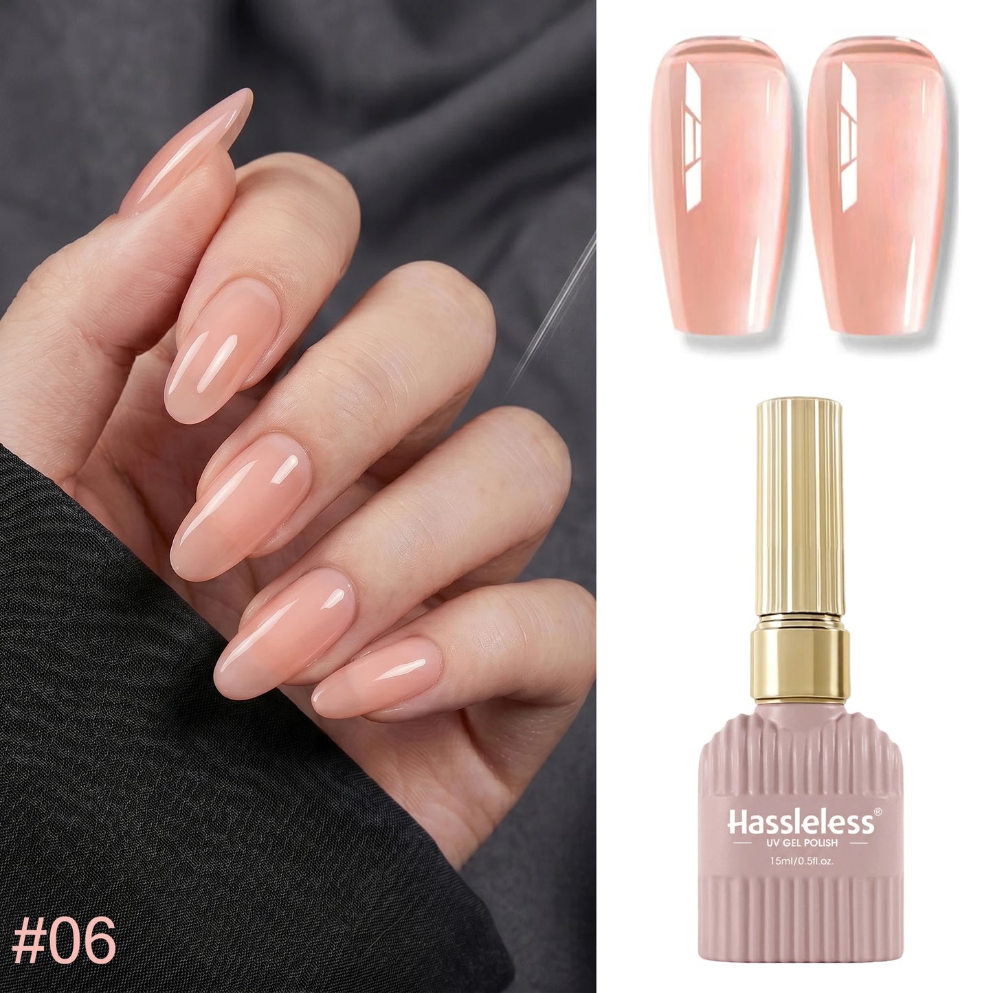 Nude Pink UV Gel Polish #06 – Sheer Elegant Tone | 15ml | Long-Lasting 15–21 Days | CPNP Certified