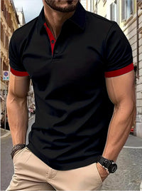 Men's Color Block Polo Shirt – Short Sleeve Casual Summer Top