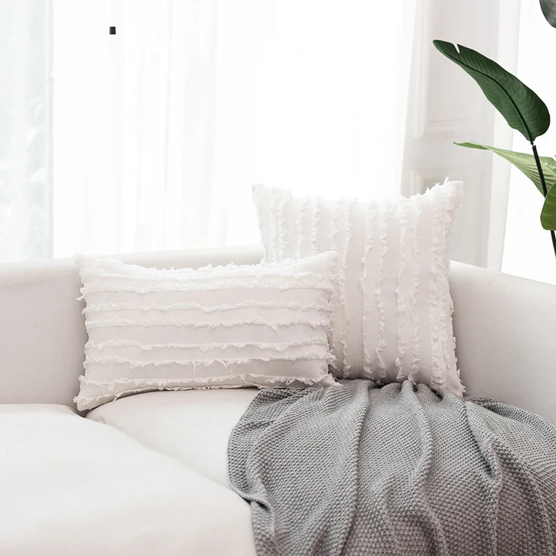 Nordic Cotton Linen Throw Pillow Cover | Soft Plain Cushion Case for Sofa & Bed