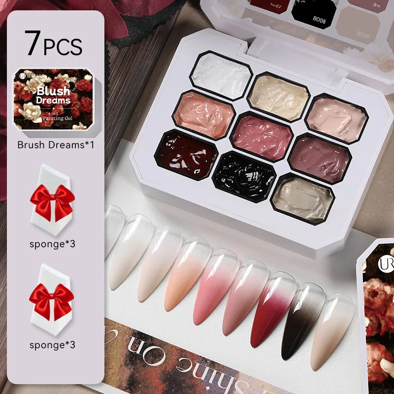 UR SUGAR Y2K Gradient Blush Gel Nail Polish – 9 Colors 4-in-1 Pat Painting | Semi-Permanent UV LED Nail Art