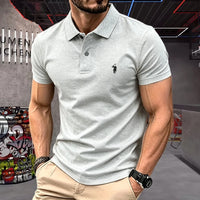 Men's Premium 100% Cotton Polo Shirt — Pony Embroidery, Anti-Wrinkle, Golf & Casual
