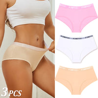 Set de 3 Panties de Algodón con Cinturón de Letras - Ropa Interior Sexy
