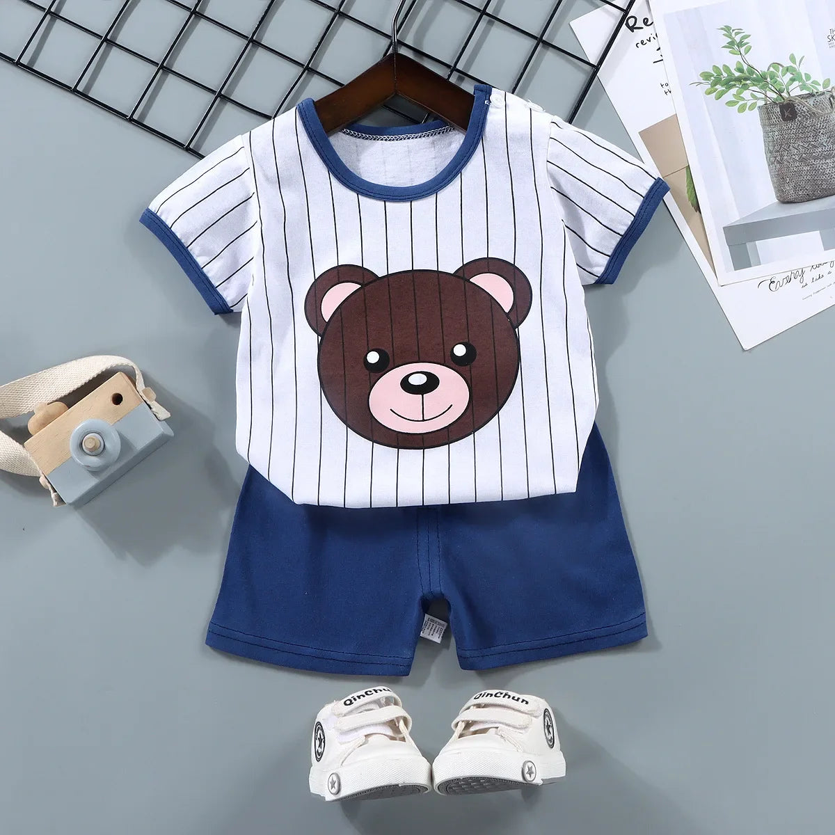 Kids Cotton T-Shirt and Shorts Set – Animal Print