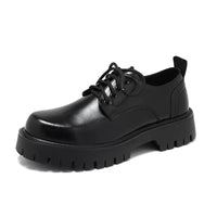 Men's Genuine Leather Platform Derby Shoes - Waterproof Casual Loafers