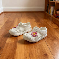 Sandalias de Verano para Niñas con Flores - Punta Cerrada Transpirables | Tallas 24-29