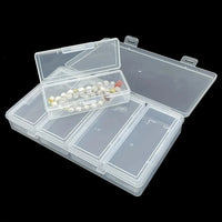 Clear Storage Organizer Box | 4 Adjustable Dividers & Removable Compartments