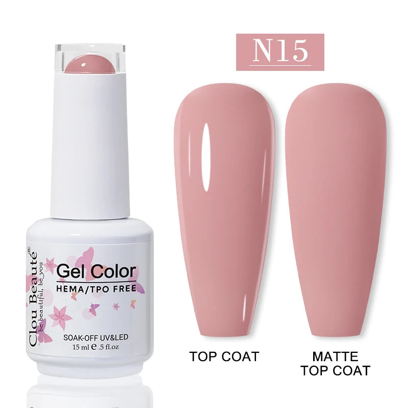 No-Wipe Top Coat & Sticky Base Coat UV Gel Polish — Long-Lasting, MSDS Certified, 15ml