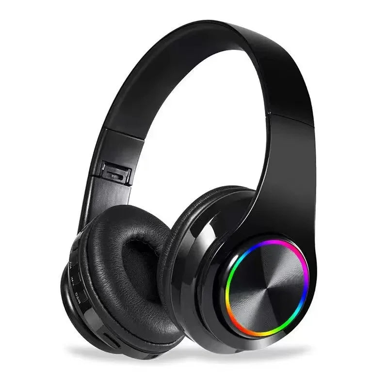 Wireless Bluetooth Headphones with Active Noise Cancellation & RGB Lighting – Over-Ear HIFI Stereo Headset with Mic