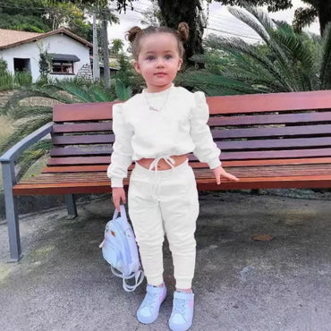 Girls Fall Sport Set | Crop Top + Jogger Pants 1–7Y